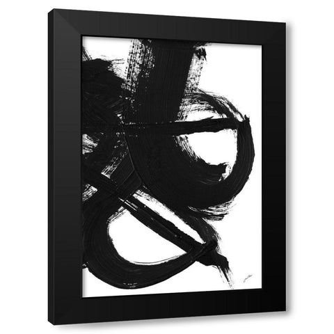 Noir Strokes II Black Modern Wood Framed Art Print with Double Matting by Ritter, Gina