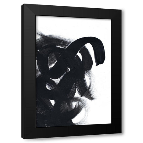 Noir Strokes III Black Modern Wood Framed Art Print with Double Matting by Ritter, Gina