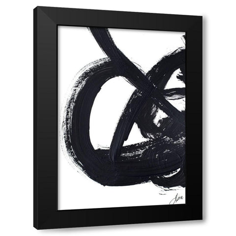 Noir Strokes III Black Modern Wood Framed Art Print by Ritter, Gina