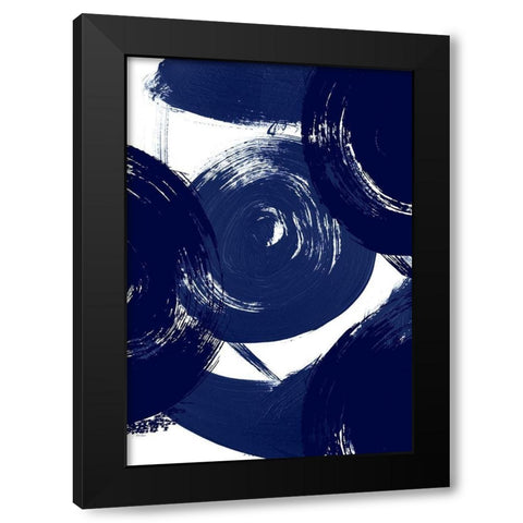 Indigo Swirl Black Modern Wood Framed Art Print by Ritter, Gina