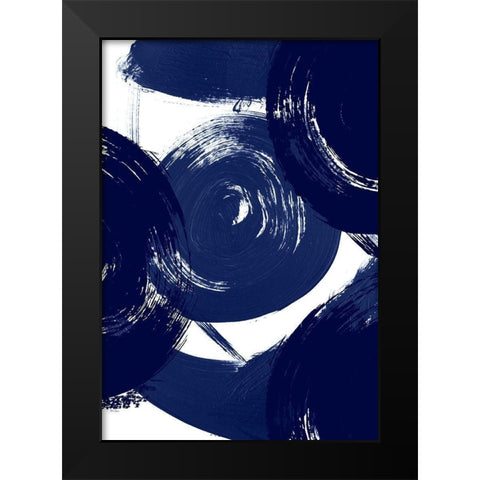 Indigo Swirl Black Modern Wood Framed Art Print by Ritter, Gina