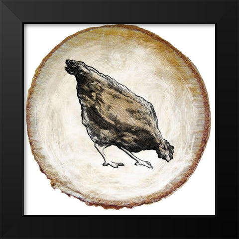 Barnyard Coop Circle II Black Modern Wood Framed Art Print by Diannart