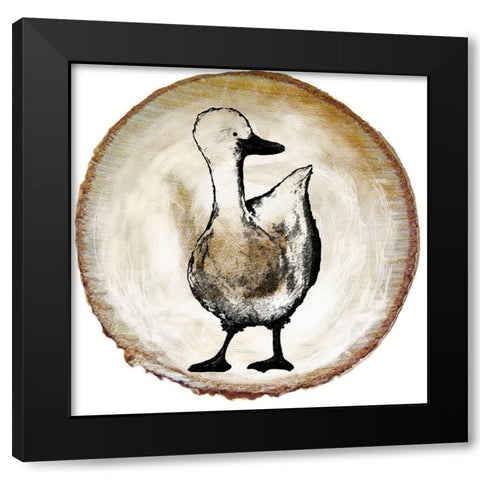 Barnyard Coop Circle III Black Modern Wood Framed Art Print with Double Matting by Diannart