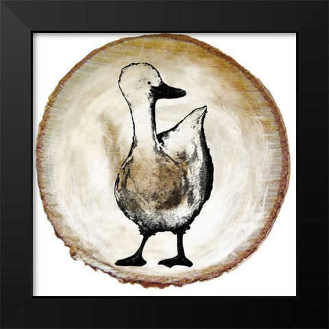 Barnyard Coop Circle III Black Modern Wood Framed Art Print by Diannart
