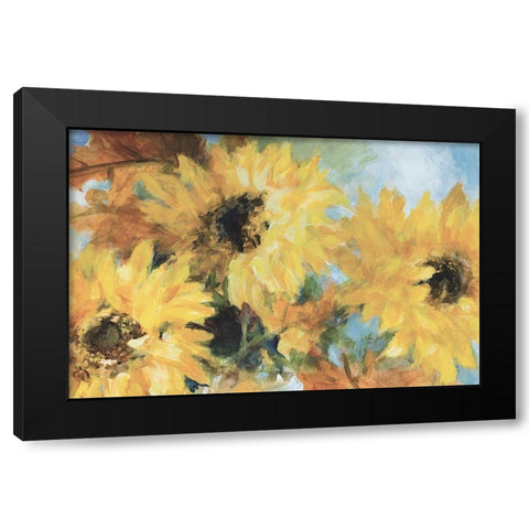 Quiet Breezy Sunflowers Black Modern Wood Framed Art Print with Double Matting by Loreth, Lanie