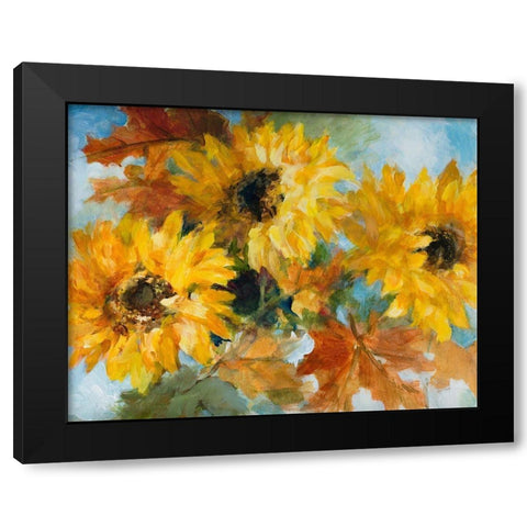 Breezy Sunflowers Black Modern Wood Framed Art Print by Loreth, Lanie