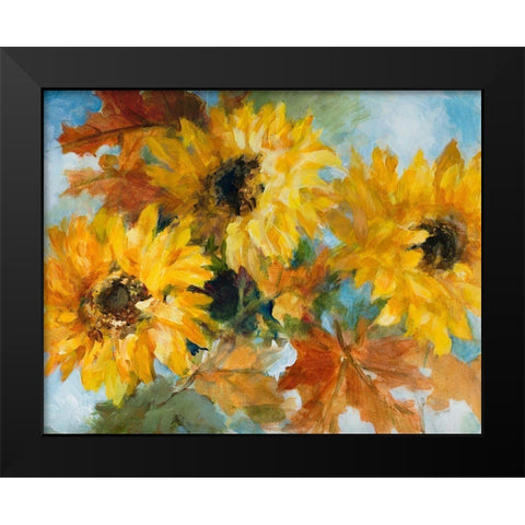 Breezy Sunflowers Black Modern Wood Framed Art Print by Loreth, Lanie