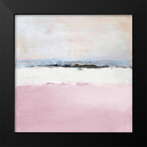Pink Sea Abstract Black Modern Wood Framed Art Print by Loreth, Lanie