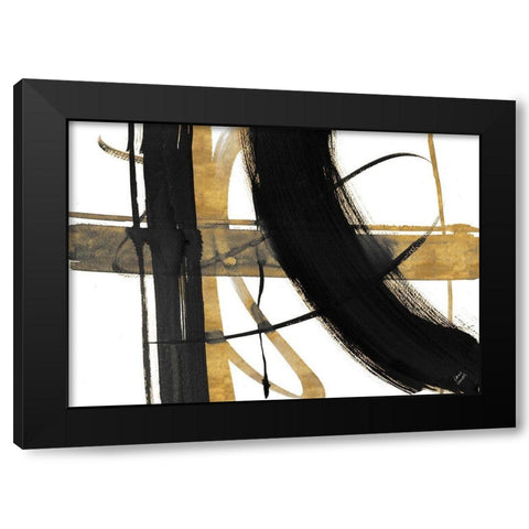 Urban Vibe with Gold I Black Modern Wood Framed Art Print with Double Matting by Loreth, Lanie
