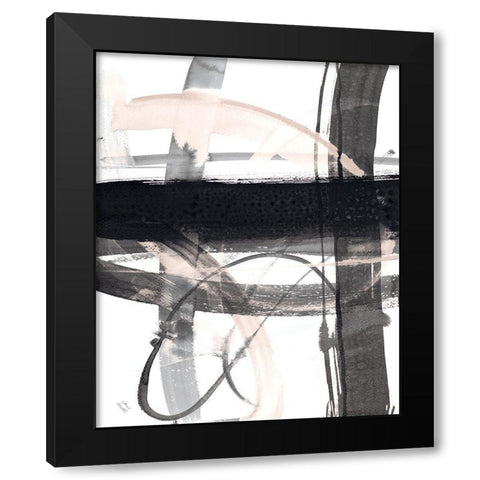 Urban Vibe With Blush II Black Modern Wood Framed Art Print by Loreth, Lanie