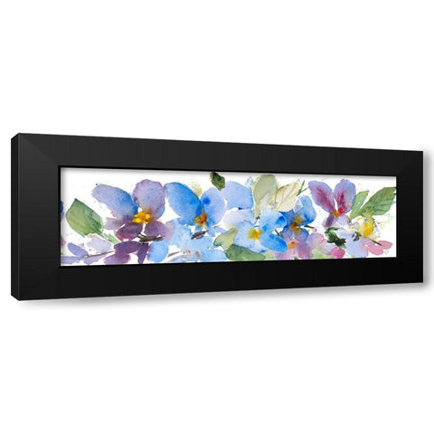 Watercolor Flowers Panel I Black Modern Wood Framed Art Print with Double Matting by Loreth, Lanie