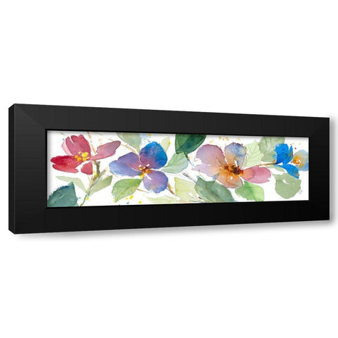 Watercolor Flowers Panel II Black Modern Wood Framed Art Print with Double Matting by Loreth, Lanie