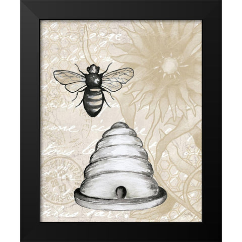 Bee Hives I Black Modern Wood Framed Art Print by Medley, Elizabeth