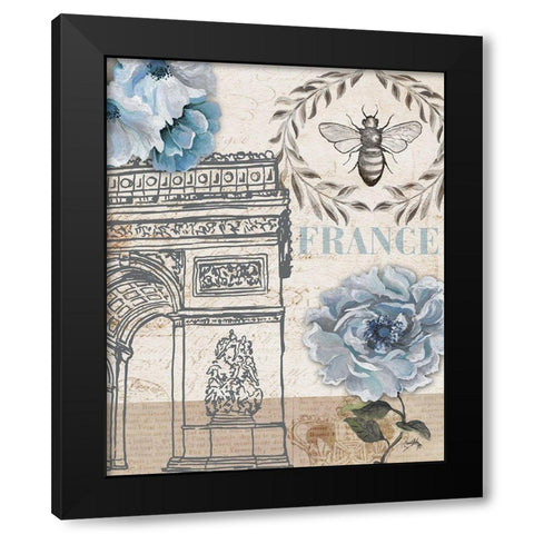 Paris Bee II Black Modern Wood Framed Art Print by Medley, Elizabeth