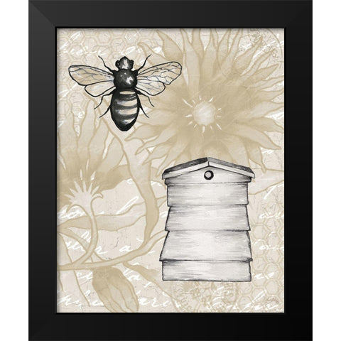 Bee Hives II Black Modern Wood Framed Art Print by Medley, Elizabeth