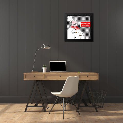 Bon Appetit Chef I Black Modern Wood Framed Art Print by Mosher, Deidre