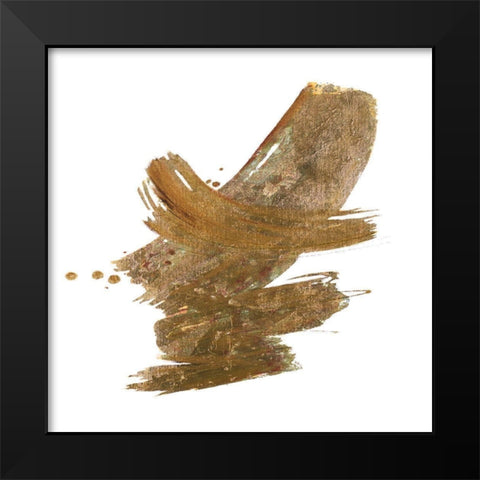 Gold Slash Dance I Black Modern Wood Framed Art Print by Pinto, Patricia