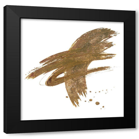 Gold Slash Dance II Black Modern Wood Framed Art Print with Double Matting by Pinto, Patricia