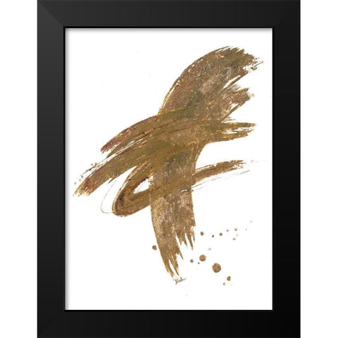 Gold Dance Black Modern Wood Framed Art Print by Pinto, Patricia