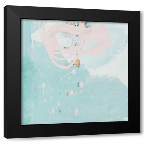 Spring Breeze Pink and Turquoise II Black Modern Wood Framed Art Print with Double Matting by Pinto, Patricia