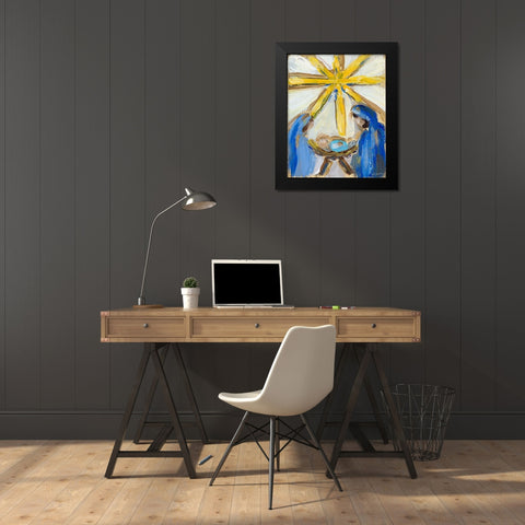O Holy Night Black Modern Wood Framed Art Print by Hewitt, L.