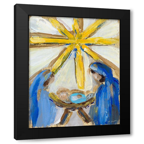 O Holy Night Black Modern Wood Framed Art Print with Double Matting by Hewitt, L.