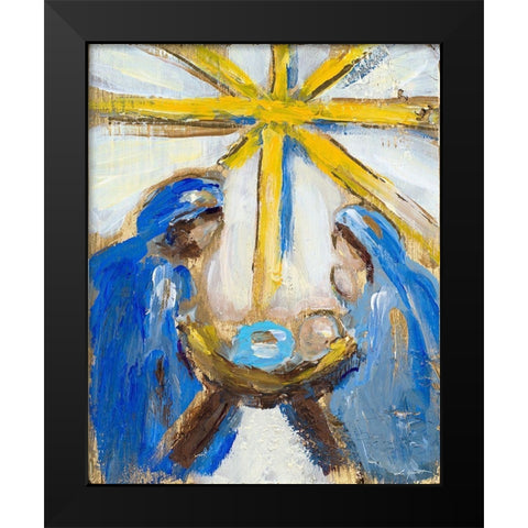 Nativity Black Modern Wood Framed Art Print by Hewitt, L.
