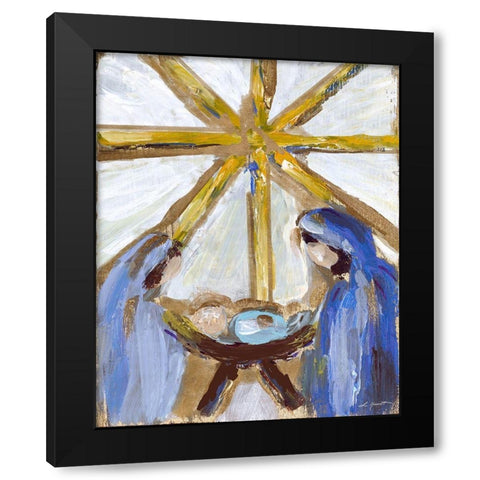 Manger Black Modern Wood Framed Art Print with Double Matting by Hewitt, L.