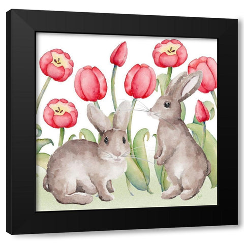Easter Tulip II Black Modern Wood Framed Art Print by Metz, Andi
