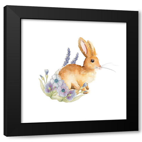 Spring Bunny II Black Modern Wood Framed Art Print by Metz, Andi