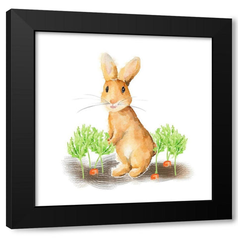 Spring Bunny IV Black Modern Wood Framed Art Print by Metz, Andi