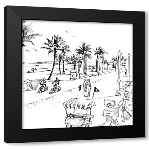 Boardwalk Scene II Black Modern Wood Framed Art Print by Loreth, Lanie
