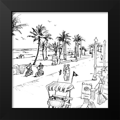 Boardwalk Scene II Black Modern Wood Framed Art Print by Loreth, Lanie
