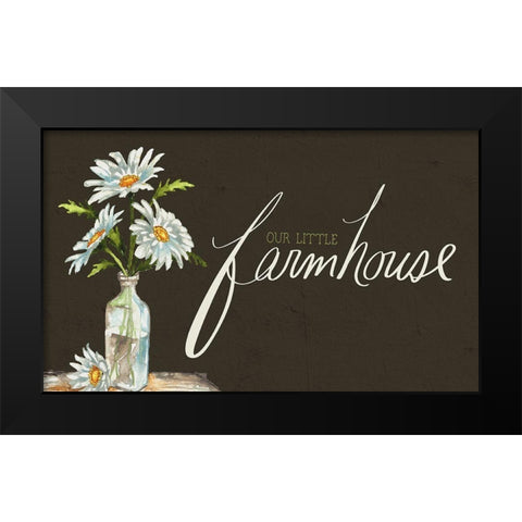 Our Little Farm Flower Vase Black Modern Wood Framed Art Print by Medley, Elizabeth