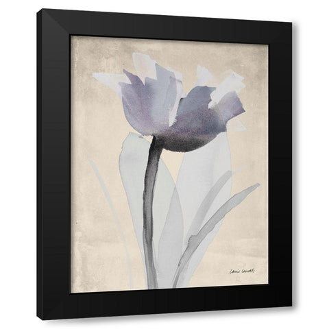 Single Purple Whisper Black Modern Wood Framed Art Print with Double Matting by Loreth, Lanie