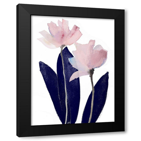 Navy Whisper II Black Modern Wood Framed Art Print by Loreth, Lanie