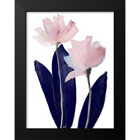 Navy Whisper II Black Modern Wood Framed Art Print by Loreth, Lanie