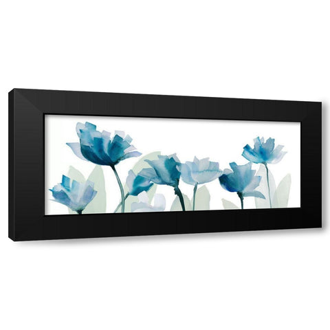 Blue Triple Whisper Garden II Black Modern Wood Framed Art Print with Double Matting by Loreth, Lanie