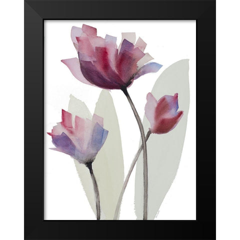 Triple Whisper II Black Modern Wood Framed Art Print by Loreth, Lanie