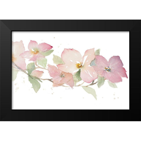 Dogwood Branch Black Modern Wood Framed Art Print by Loreth, Lanie