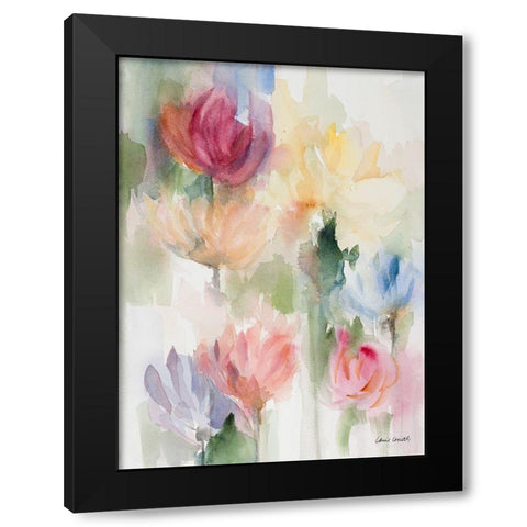 Gardening in the Rain Black Modern Wood Framed Art Print with Double Matting by Loreth, Lanie