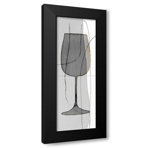 Golden Wine Glass I Black Modern Wood Framed Art Print by Loreth, Lanie