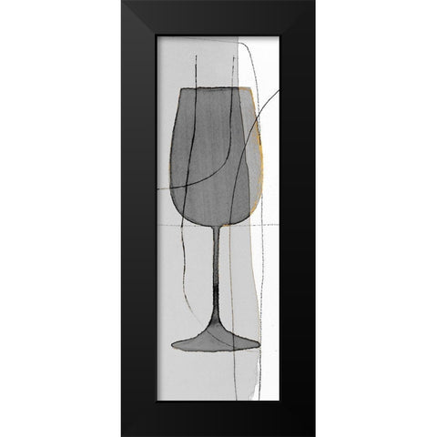 Golden Wine Glass I Black Modern Wood Framed Art Print by Loreth, Lanie