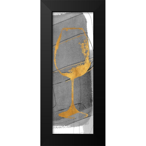 Golden Wine Glass II Black Modern Wood Framed Art Print by Loreth, Lanie