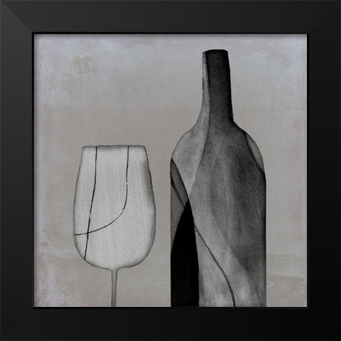 Midnight Drink Black Modern Wood Framed Art Print by Loreth, Lanie