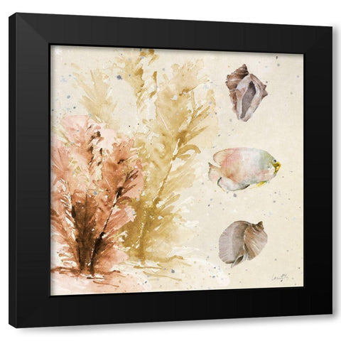 Medley Coral Renew II Black Modern Wood Framed Art Print with Double Matting by Loreth, Lanie