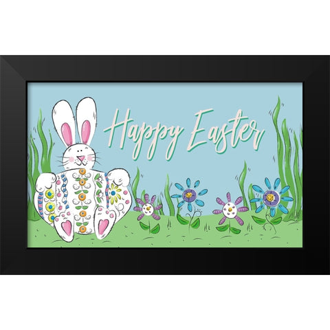Happy Easter (rectangle) Black Modern Wood Framed Art Print by Mosher, Deidre