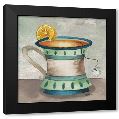 Cooling Tea Black Modern Wood Framed Art Print with Double Matting by Baker, Mary Beth
