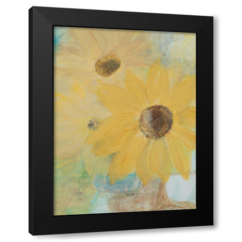 Big Sunflowers Black Modern Wood Framed Art Print by Maria, Robin