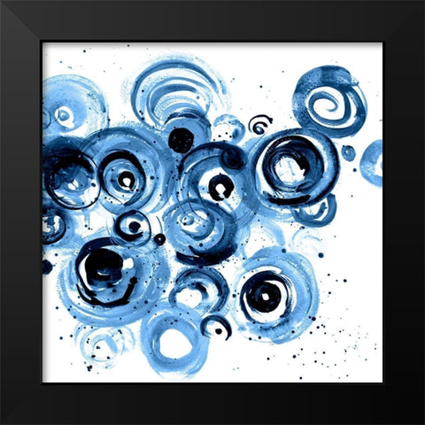 Circulation Midnight Black Modern Wood Framed Art Print by Pinto, Patricia